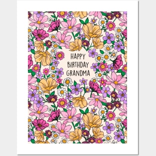 BOTANICAL BIRTHDAY GRANDMA Posters and Art